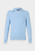 Tommy Hilfiger TEXTURED KNIT POLO COLLAR JUMPER - Jumper - well water