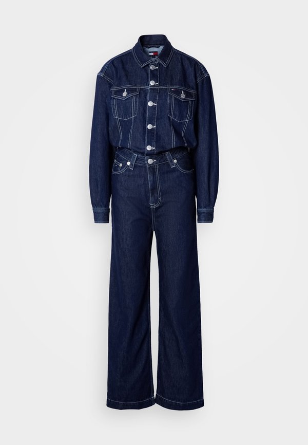 Tommy Jeans FLAG EMBROIDERY COLLARED DENIM JUMPSUIT