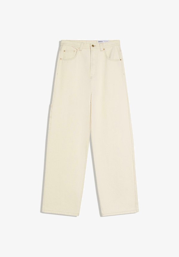Bershka NEO BARREL CARPENTER - Relaxed fit jeans - beige