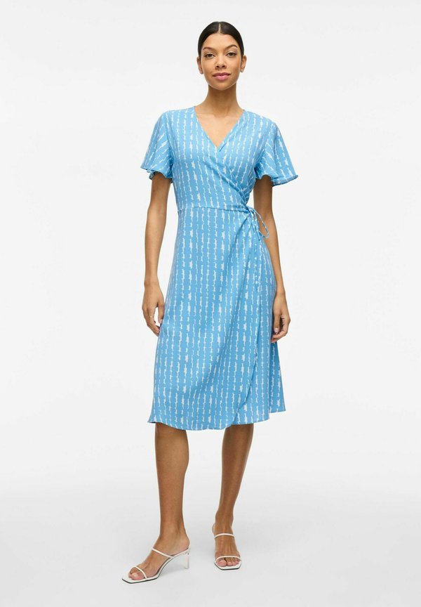 VILA VILOVIE S/S WRAP MIDI DRESS - NOOS