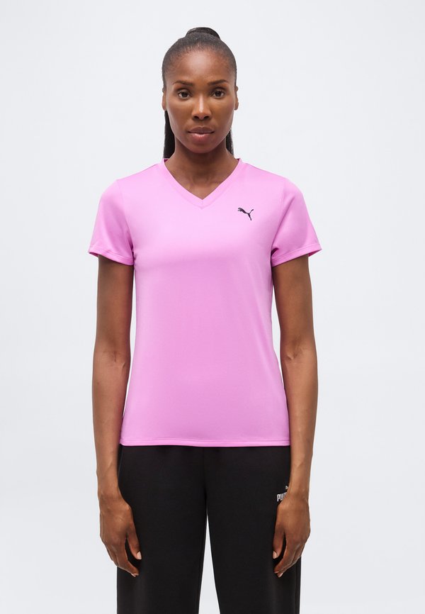 Puma TAD ESSENTIAL V NECK TEE - Sports T-shirt - mauve pop