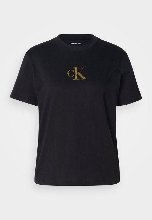 Calvin Klein Jeans CLASSIC FOIL TEE - Print T-shirt - black/silver-coloured