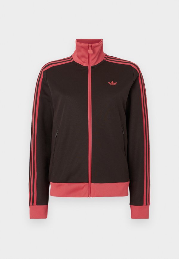adidas Originals CLASSIC TT - Zip-up sweatshirt - aurora coffee/semi lucid red