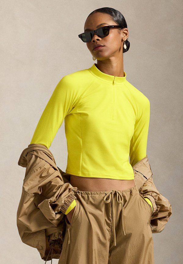 Polo Ralph Lauren SUEDED JERSEY CROPPED HALF-ZIP
