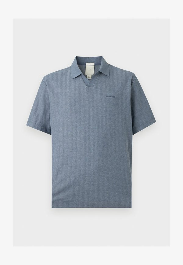 Calvin Klein EASY VERTICAL TEXTURED - Polo shirt - blue