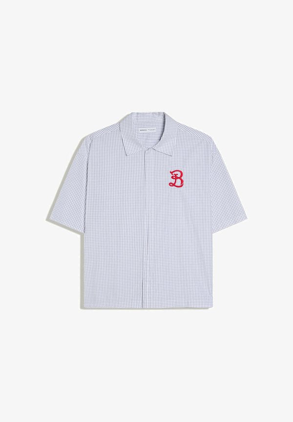 Bershka EMBROIDERED SHORT SLEEVE - SHIRT - Shirt - white