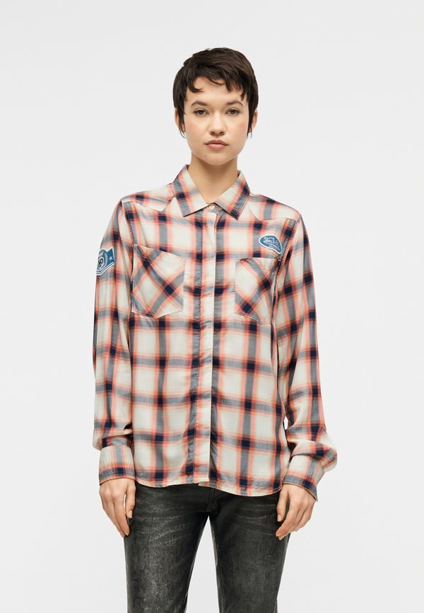 Von Dutch SHIRT PLAID WITH PATCH AND EMBROIDERY