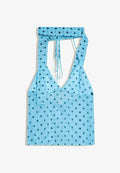 Bershka POLKA DOT SCARF STRAP TOP - Top - turquoise