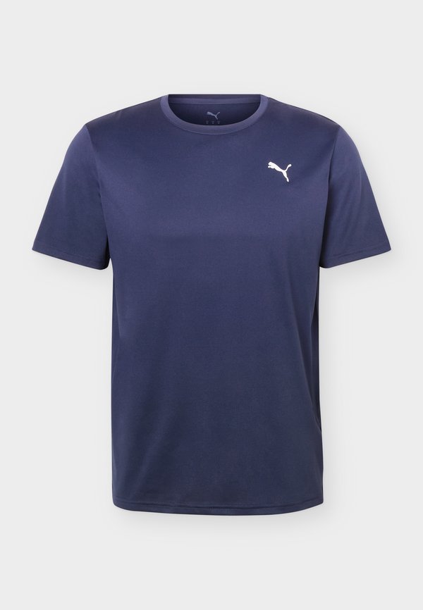 Puma TAD ESSENTIALS SOLID CAT TEE - Sports T-shirt - navy/white