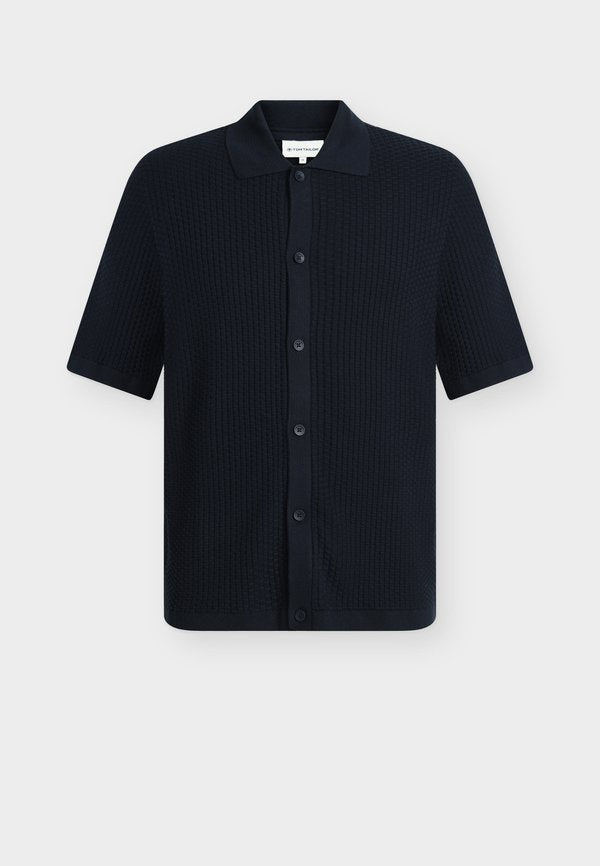 TOM TAILOR MINIMAL STRUCTURED KNIT POLO JACKET