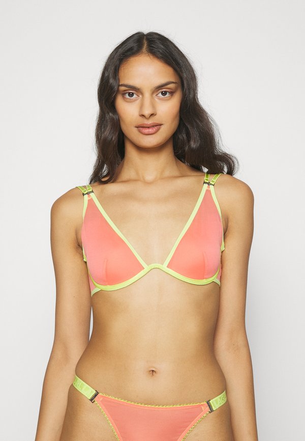 KARL LAGERFELD SHEER STRAPPY DEMI CUP BRA