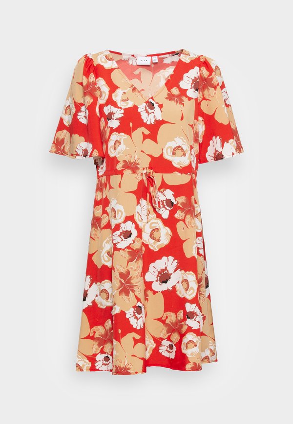 VILA VISILLE V NECK BELT DRESS