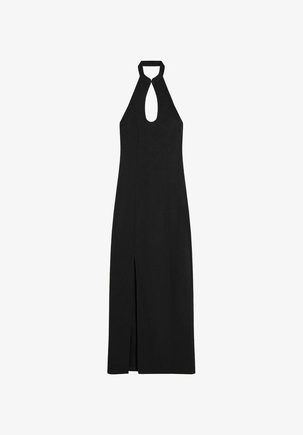 Bershka HALTERNECK - MIDI DRESS - Day dress - black