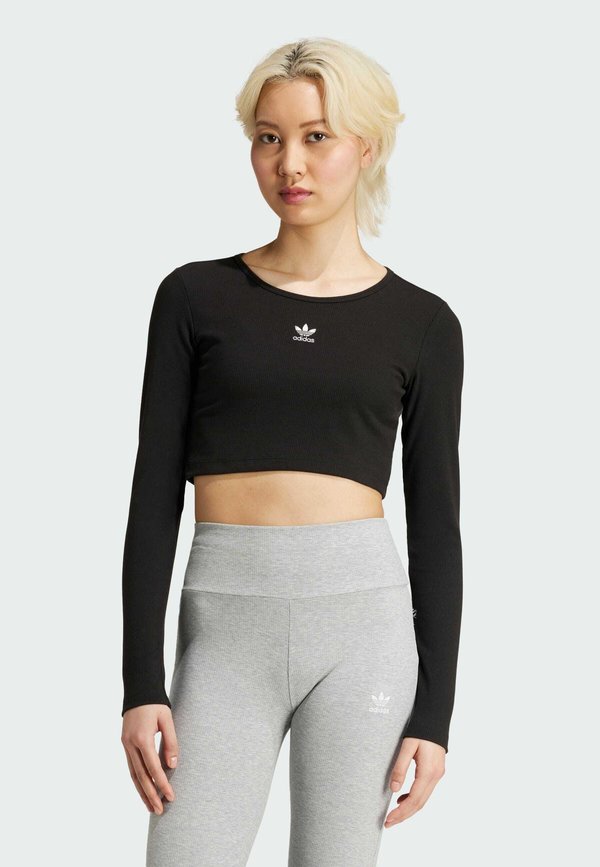 adidas Originals ESSENTIALS CROP - Long sleeved top - black