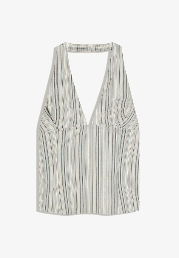 Bershka FRONT ZIP TOP - Blouse - light blue