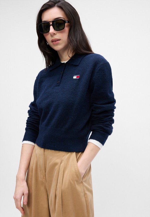 Tommy Jeans TOMMY BADGE POLO JUMPER WITH ALPACA