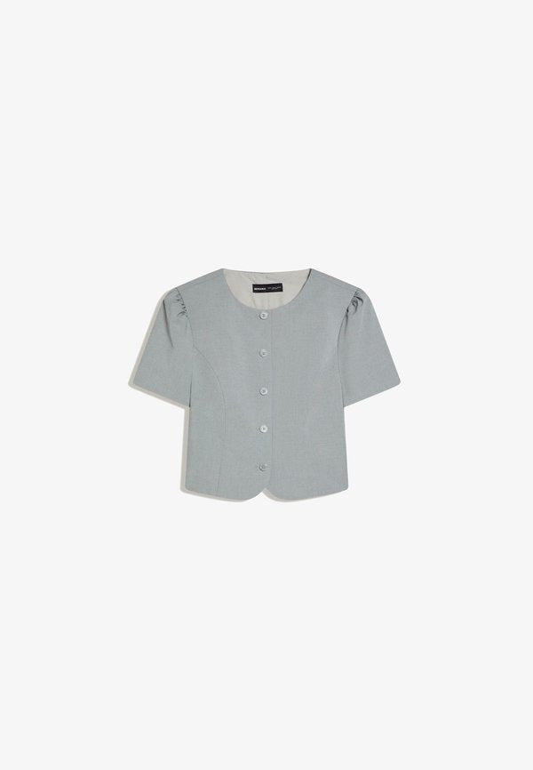 Bershka FITTED PUFF-SLEEVE BLAZER - Blazer - grey