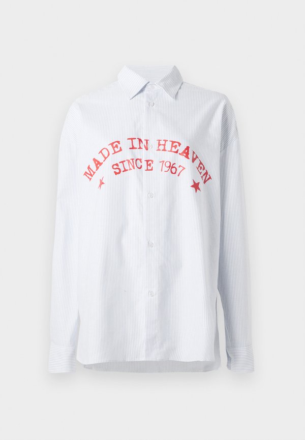 Fiorucci WOMEN'S MADE IN HEAVEN PRINT LIGHT BLUE STRIPED SHIRT
