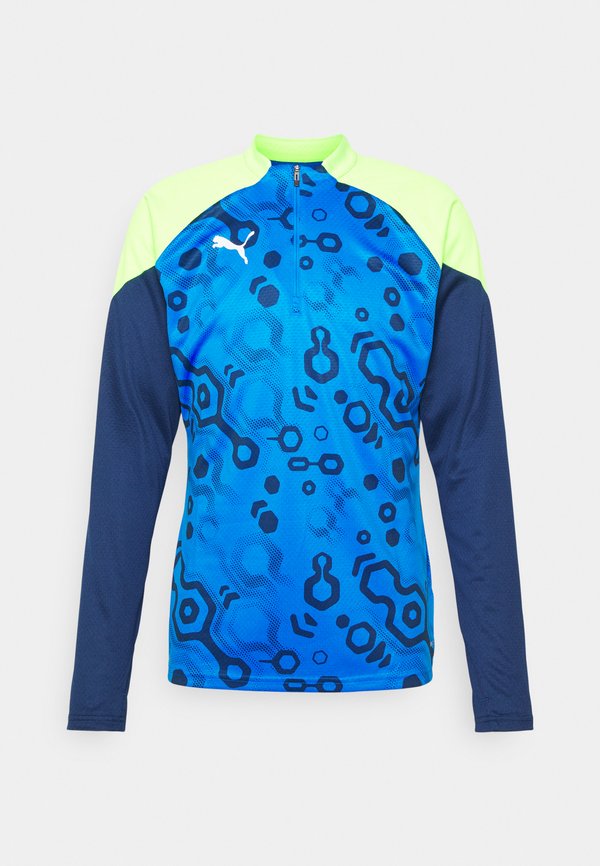 Puma INDIVIDUALCUP 1/4 ZIP - Long sleeved top - persian blue/pro green