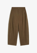 Bershka TECHNICAL CROPPED VOLUMINOUS - TROUSERS - Trousers - dark brown