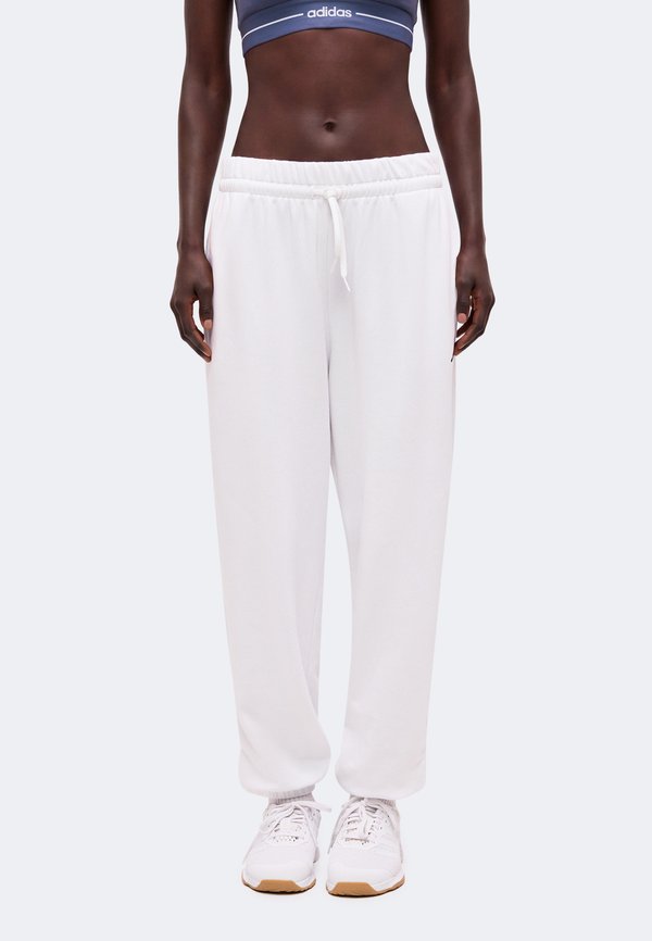 adidas Sportswear ESSENTIALS SMALL LOGO CUFFED PANTS - Tracksuit bottoms - white/black