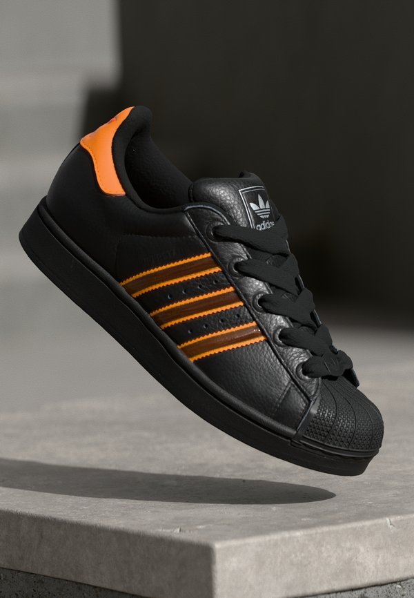 adidas Originals SUPERSTAR II - Trainers - core black   crew orange   semi impact orange