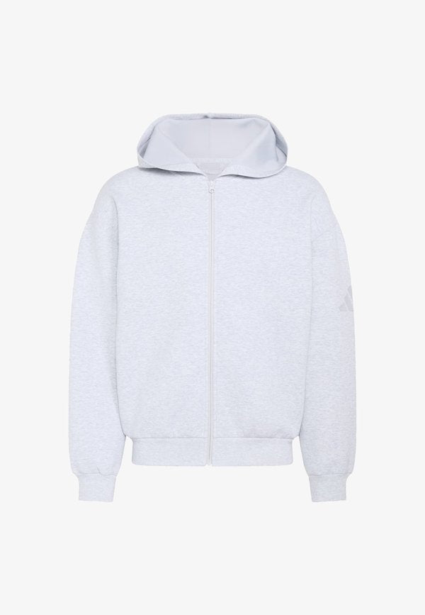 adidas Sportswear SOFT LUX FULL-ZIP HOODIE - Zip-up sweatshirt - light grey heather