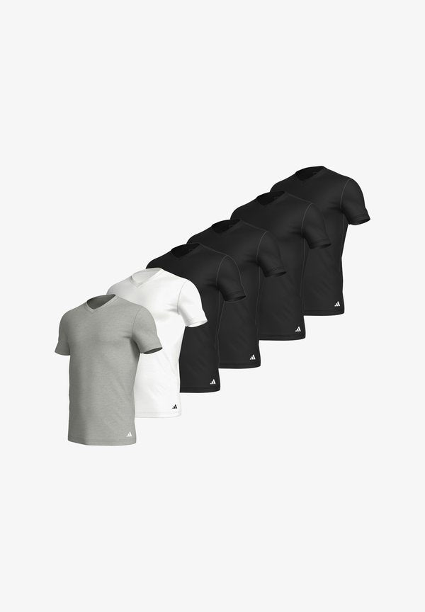 adidas Sportswear 6ER PACK ACTIVE CORE KURZARM - Undershirt - schwarz/weiß/grau