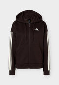 adidas Sportswear ESSENTIALS 3 STRIPES FULL ZIP HOODIE - Zip-up sweatshirt - aurora coffee/ivory