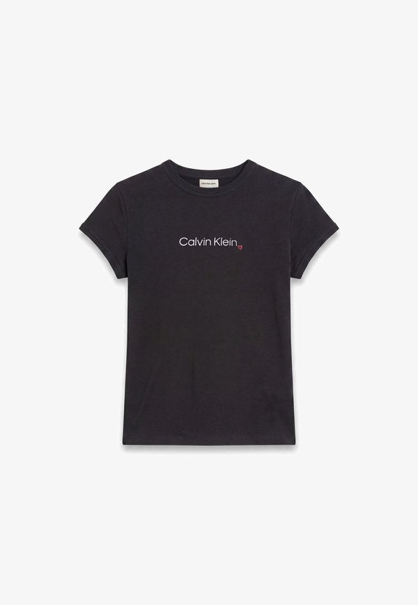 Calvin Klein Jeans SLIM FIT HEART LOGO - Print T-shirt - black