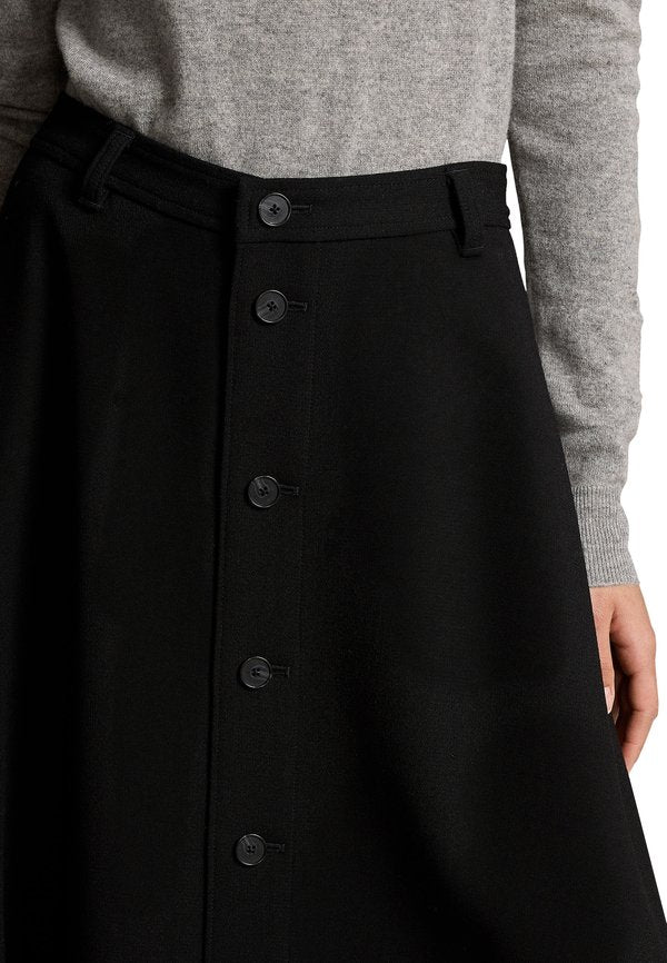 Polo Ralph Lauren WOOL CREPE BUTTONED SKIRT