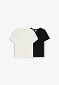 Bershka SHORT SLEEVE -2-PACK - Basic T-shirt - white