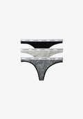 Calvin Klein Underwear ICON LOGO 3 PACK - Thong - black/grey heather/marble snake