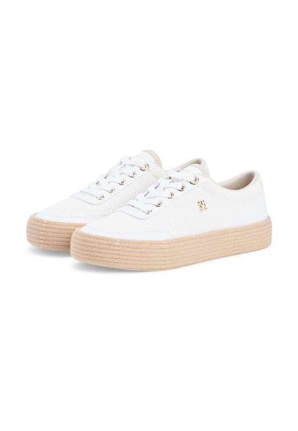 Tommy Hilfiger TH MONOGRAM CANVAS ROPE PLATFORM TRAINERS
