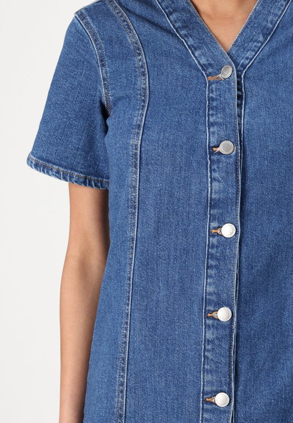 ONLY ONLSIGRID BUTTON MIDI DRESS