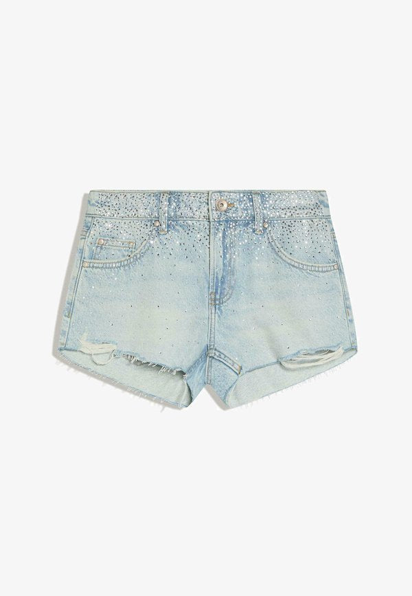 Bershka Denim shorts - light blue
