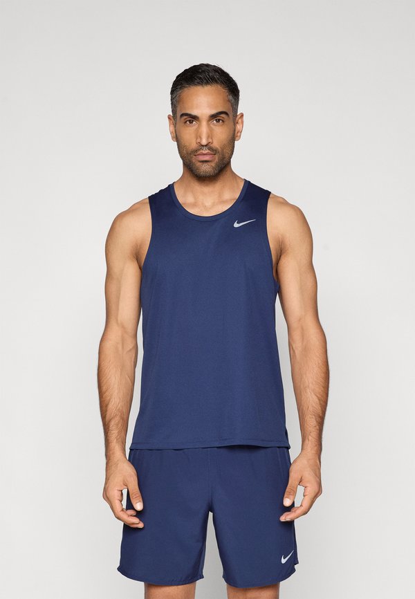 Nike Performance MILER TANK - Top - midnight navy/reflective silver-coloured