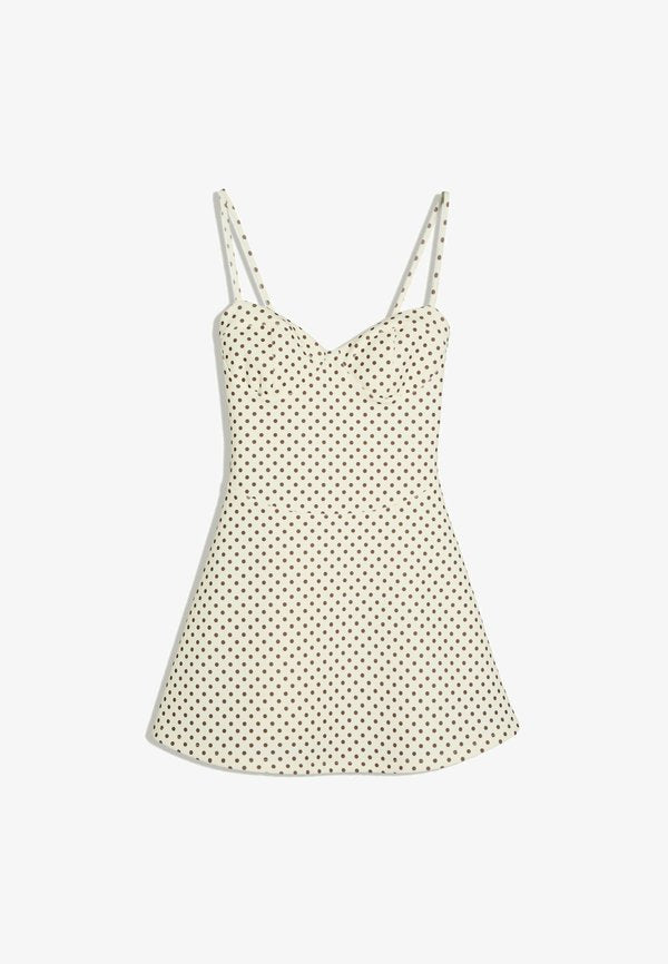 Bershka STRAPPY CORSET - MINI DRESS - Day dress - beige