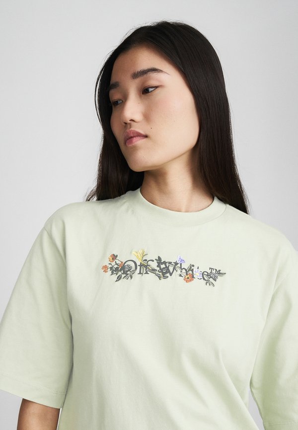 OFF-WHITE BOOKISH FLOWERS BOXY TEE