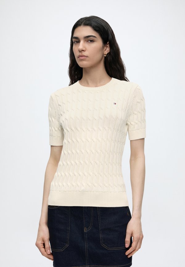 Tommy Hilfiger CABLE  - Basic T-shirt - ivory petal