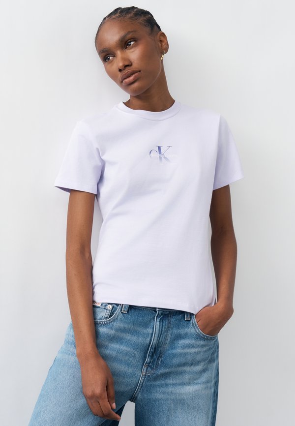Calvin Klein Jeans GRADIENT MONOLOGO SLIM TEE - Basic T-shirt - island lilac