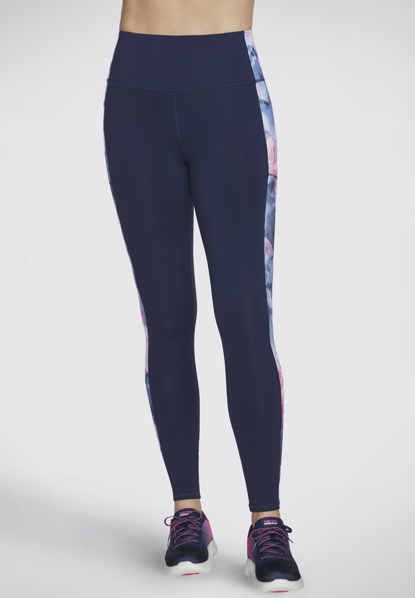 Skechers GOWALK SUMMER ROSE HW FL - Leggings - Trousers - dunkelblau   hellrosa