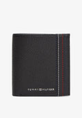 Tommy Hilfiger LOGO PEBBLE GRAIN LEATHER TRIFOLD WALLET - Wallet - black