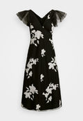 Lauren Ralph Lauren NESSA FLORAL APLQUE MESH COCKTAIL DRESS