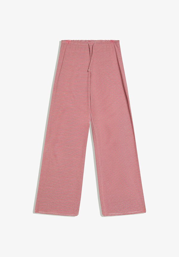 Bershka STRAIGHTWITH PRINT - TROUSERS - Trousers - red