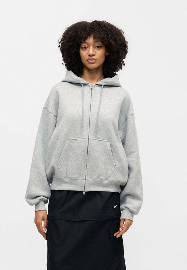 Nike Sportswear STUDIO FLEECE MEDIUM WEIGHT OVERSIZED FULL-ZIP HOODIE - Zip-up sweatshirt - grey heather/sail