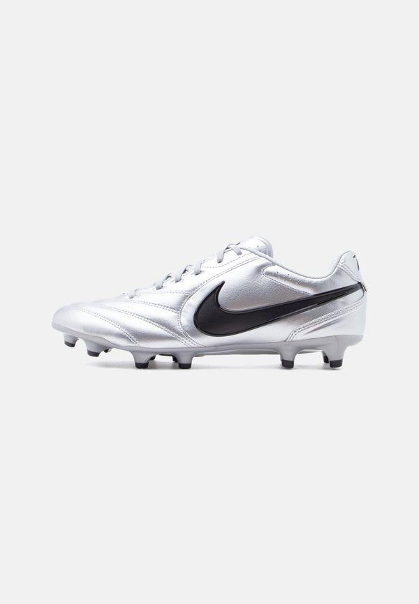 Nike Performance TIEMPO LIGERA PRO FG UNISEX - Firm-ground football boots - metallic silver-coloured/black