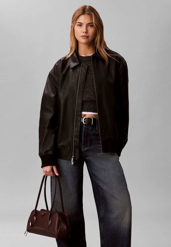 Calvin Klein EMBLEM TRIO - Handbag - dark brown