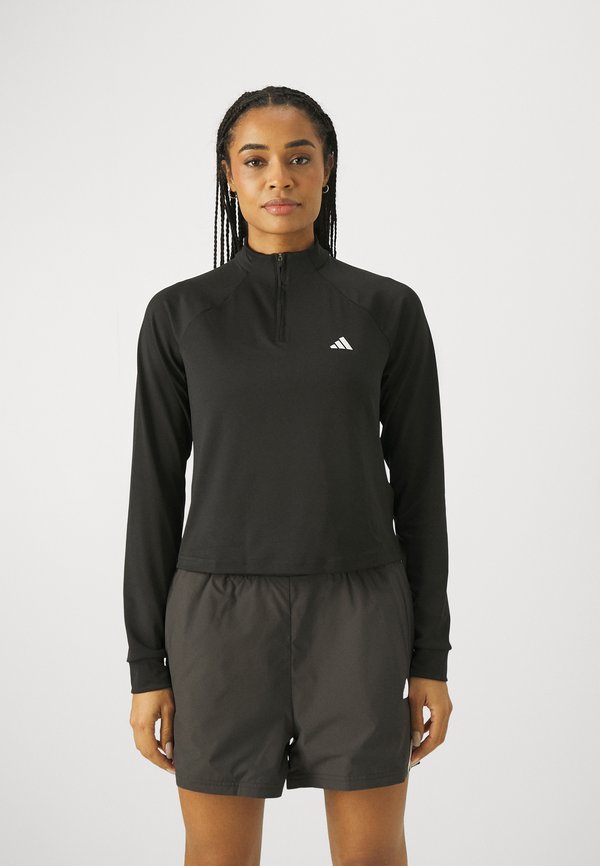 adidas Performance ZIP - Long sleeved top - black