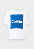 Calvin Klein Jeans BOX GRAPHIC TEE UNISEX - Print T-shirt - brilliant white